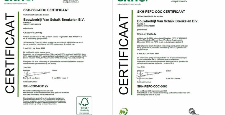 FSC en PEFC Certificering !